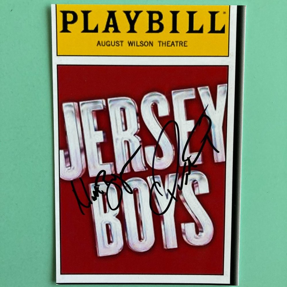 Quinn VanAntwerp & Matt Bogart Signed 4”X6” Picture Of The Playbill Jersey Boys